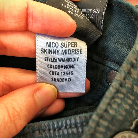 Hudson Teal Green Reptile Pattern Skinny Jeans - Picture 7 of 7